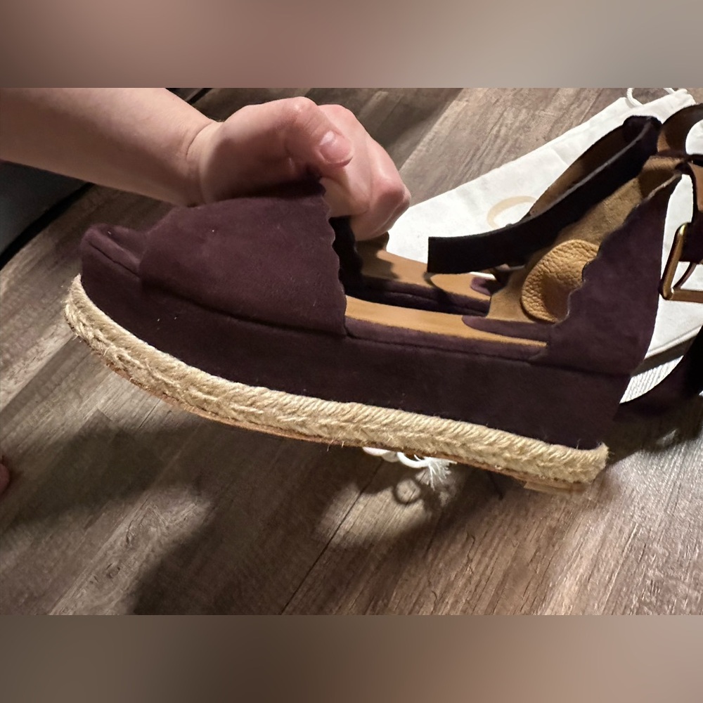 CHLOE Authentic Suede Wedge Espadrilles 💃🏻🌹🍷 - Picture 9 of 17